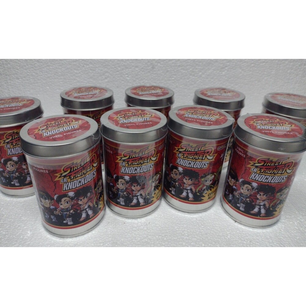Lot of 9 Unopened Street Fighter 2.75" Lil Knockouts Blind Tin Vinyl Figurines